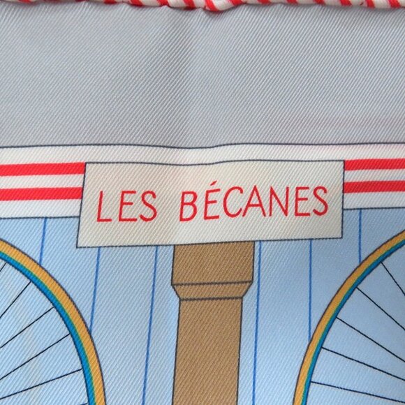 HERMES Carre Les becanes Rebecanes Size 70 Silk100% Blue/Red/Multicolor - Picture 4 of 6